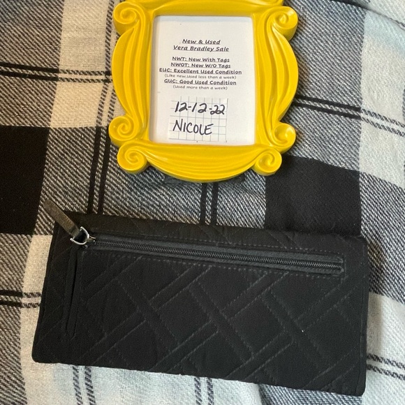 Vera Bradley Bags Vera Bradley Rfid Trifold Wallet Black Microfiber Poshmark